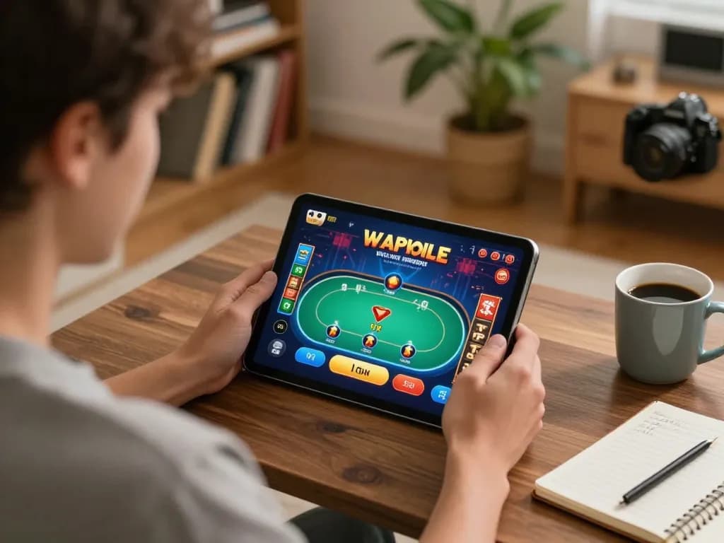 Enjoying an engaging okfun online poker game at home with a cozy setting