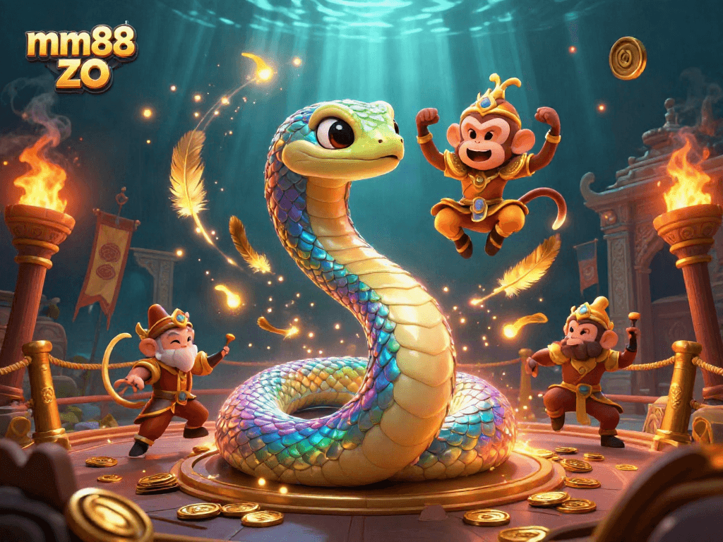 Experience fun with mm88 zo in a vibrant 3D casino scene filled with magical elements.