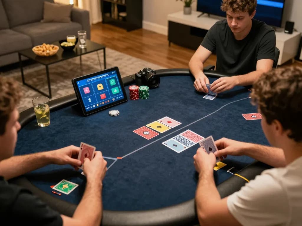 Players enjoying a thrilling online poker game on luck8l, highlighting strategic gameplay and cozy atmosphere.