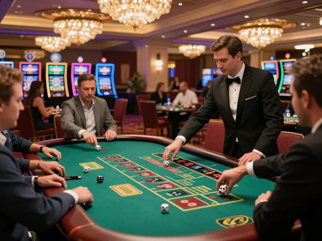 C168 players enjoying dynamic gameplay at an upscale casino craps table