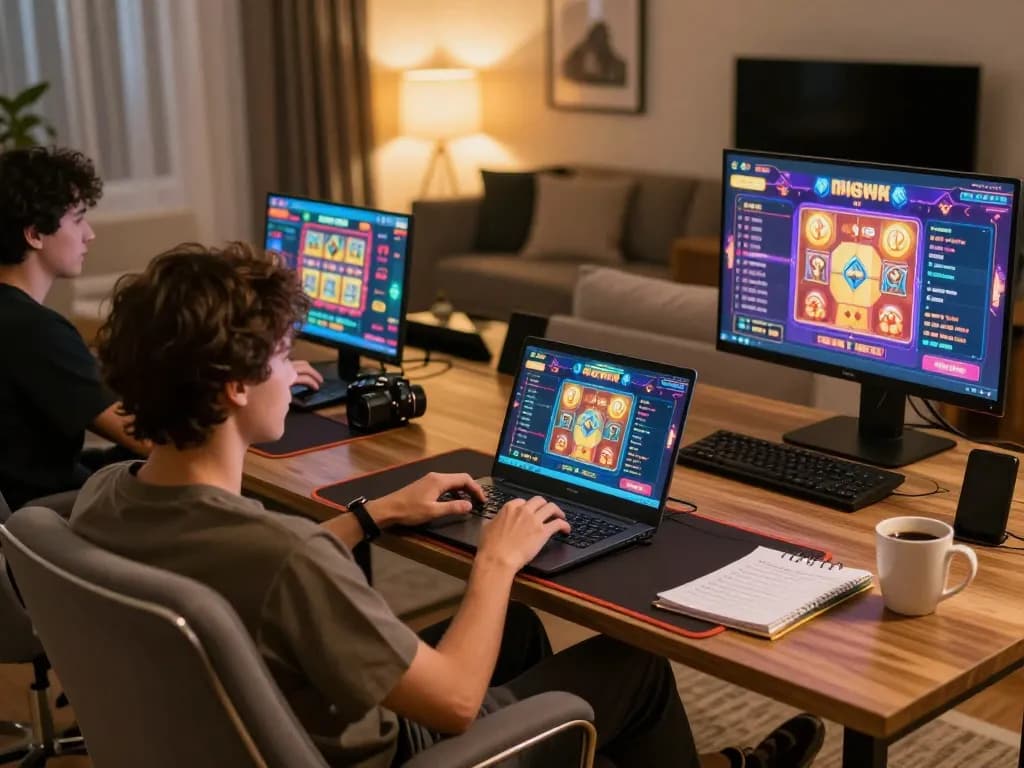 Engaged player at online casino 789win, immersed in strategic gameplay at home