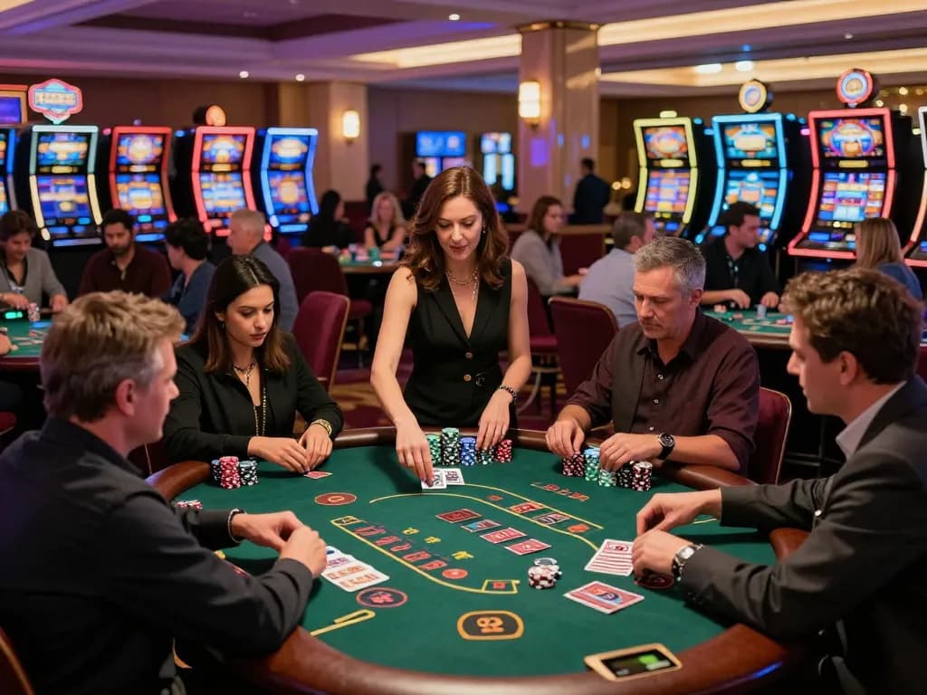 Players at a thrilling blackjack table showcasing strategies at https://tt88n0hu.com/ with vibrant casino atmosphere.