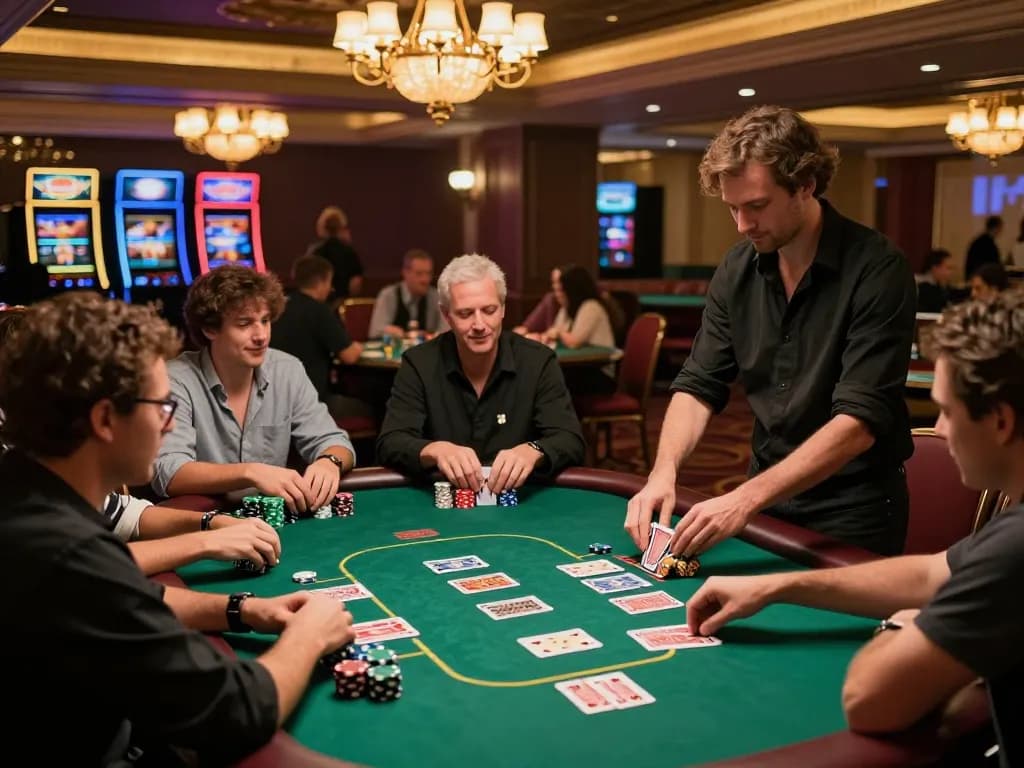 Engaging poker gameplay at NOHU90 COM, showcasing players strategizing their next move.