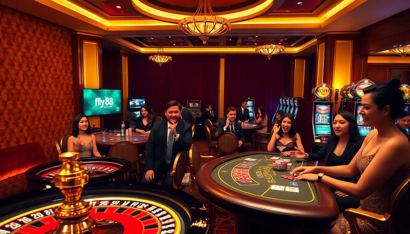 Experience the excitement of online gambling at https://fly88.wtf/ with vibrant casino elements and engaging players.