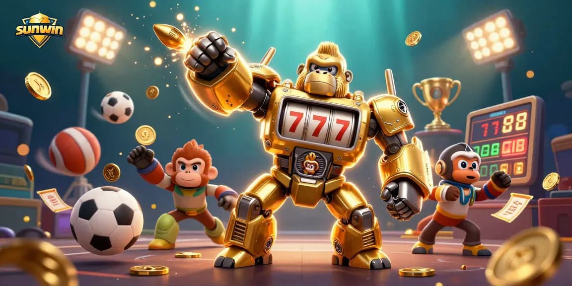 Experience thrilling gameplay with sunwin's golden mech at an exciting casino.