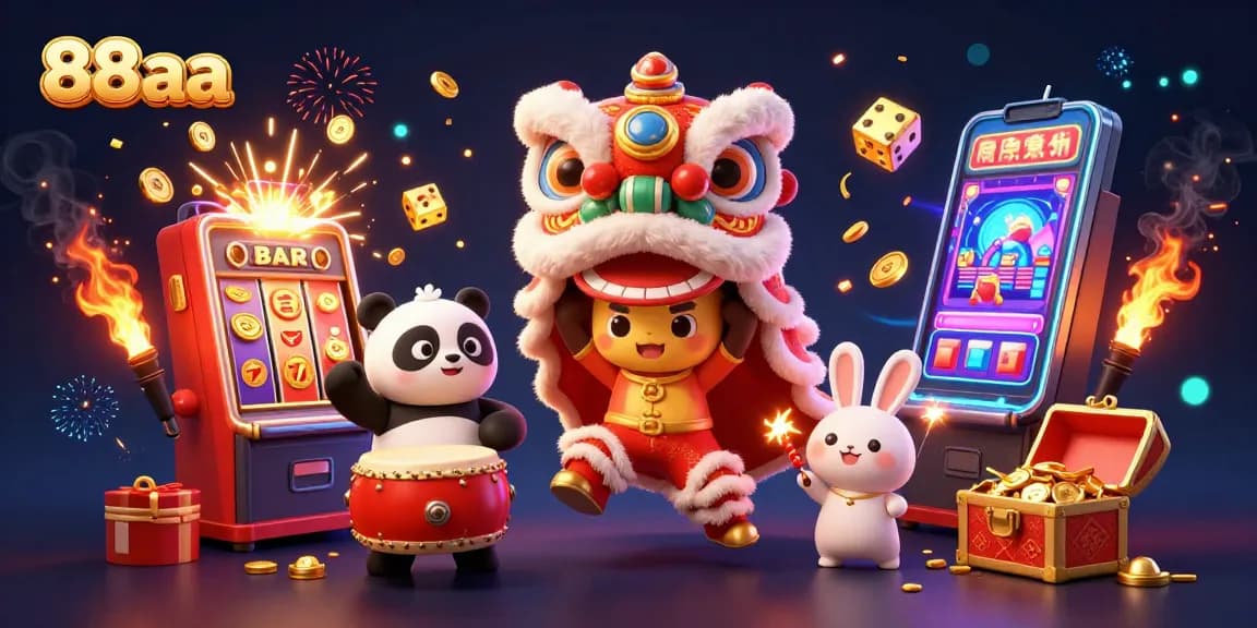 Engage with the vibrant 88aa casino atmosphere, featuring animated characters in a thrilling gaming scene.