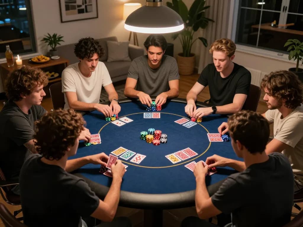 Friendly poker game night with friends showcasing bongdalu strategies and fun interactions.