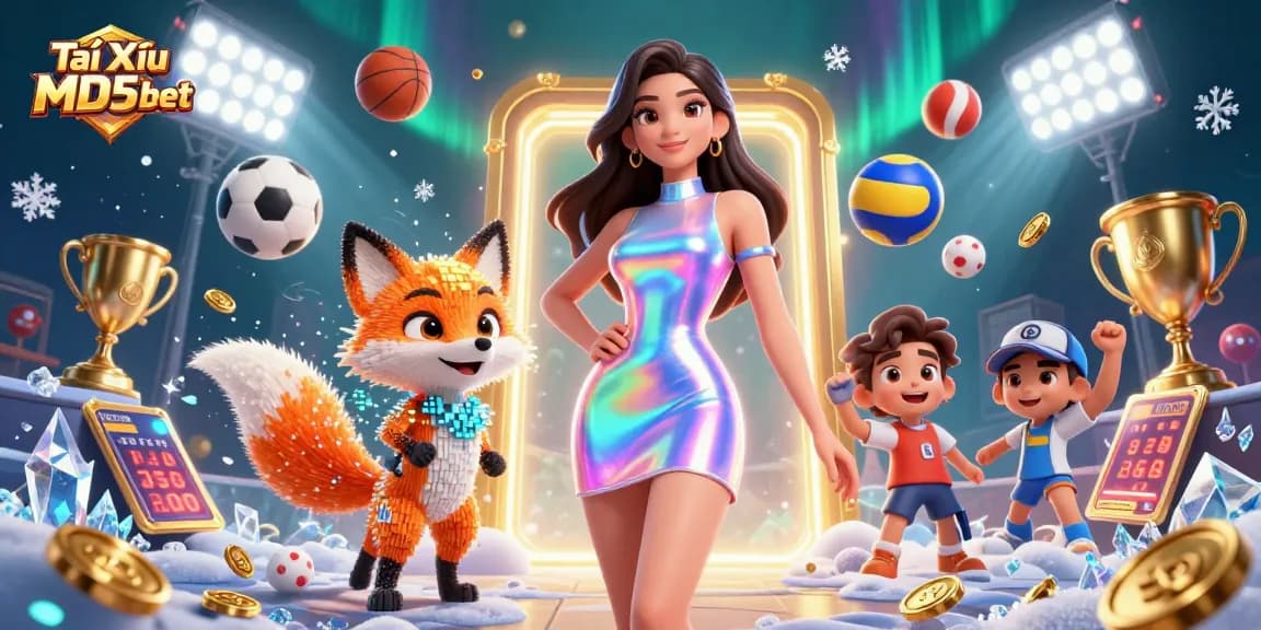 Bet on Tài Xỉu MD5 bet with a vibrant 3D illustration showcasing exciting gameplay.