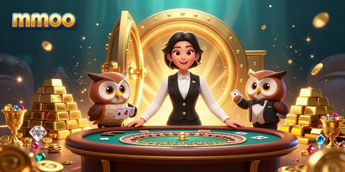 Engage in thrilling baccarat gameplay with mmoo's professional dealers and striking casino ambiance.