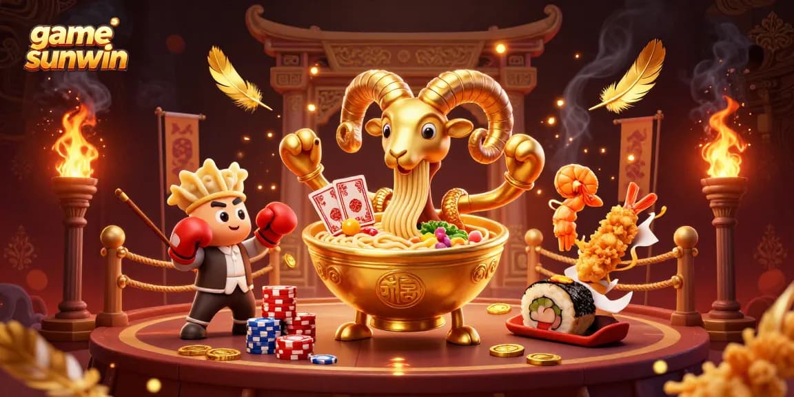 Play game sunwin with exciting characters and vibrant casino elements in this dynamic illustration.