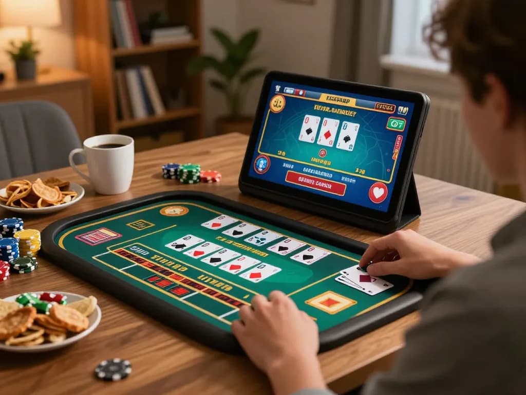 Engaging gameplay experience at KKBD Bangladesh's online casino with vibrant card games and cozy atmosphere.