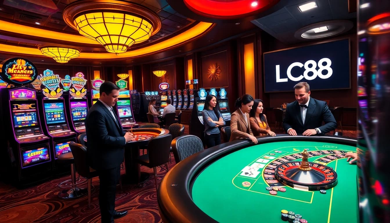 Experience thrilling gameplay at LC88's vibrant casino with exciting slot machines and engaging tables.