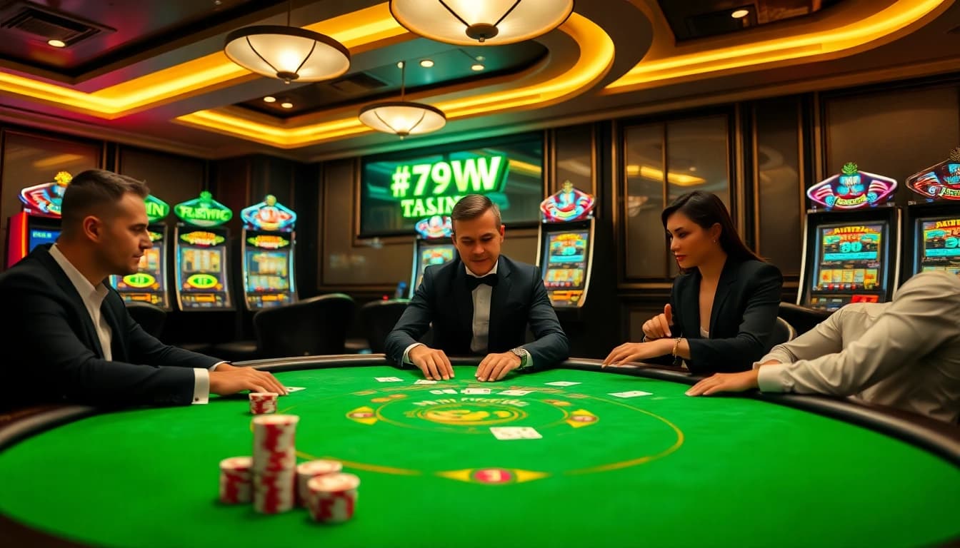 Excited players experience luxury gaming at 789Win's prestigious online casino table.