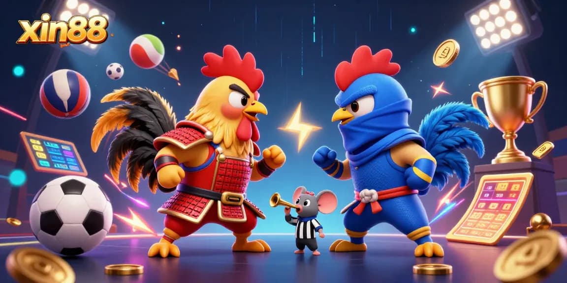 Join exciting battles at xin88, where roosters face off amidst sports and casino excitement!