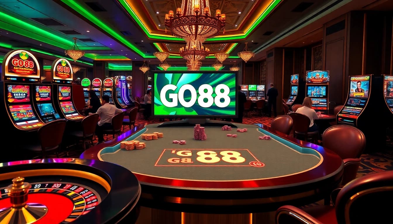 Engage in the thrill of gambling at the luxurious GO 88 casino with vibrant tables and exciting games.