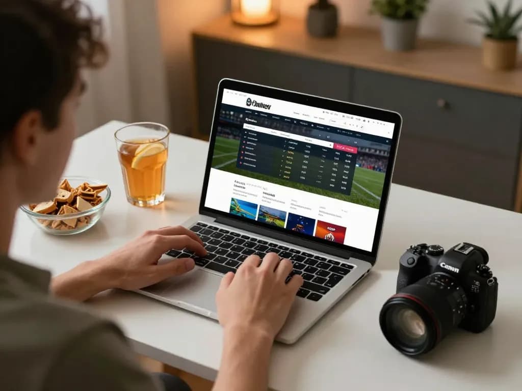 Engaging in kèo nhà cái while enjoying a comfortable home setup, showcasing strategic betting.