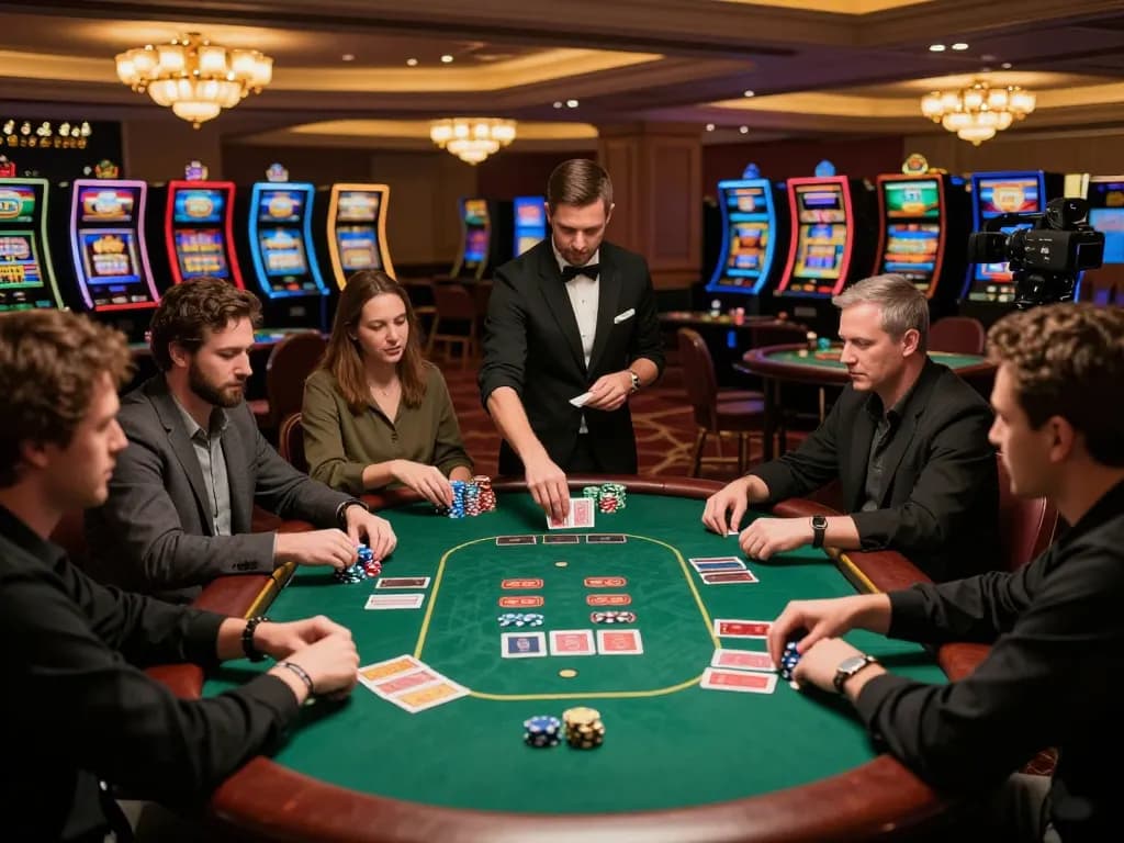Join the action at soibetzz with thrilling poker gameplay at an upscale casino table