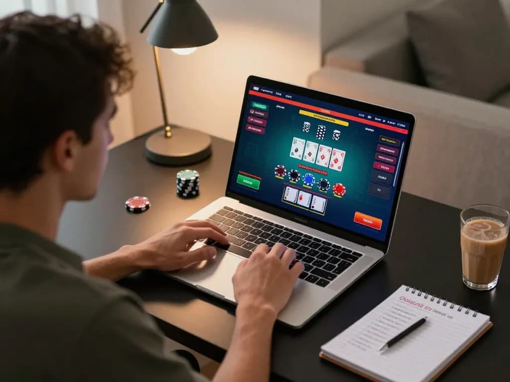 Engaging online blackjack gameplay at 88club with player focused on laptop screen.
