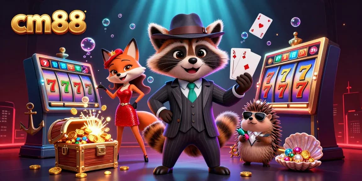Experience thrilling gameplay with cm88 in this dynamic 3D illustration showcasing luxurious casino elements.