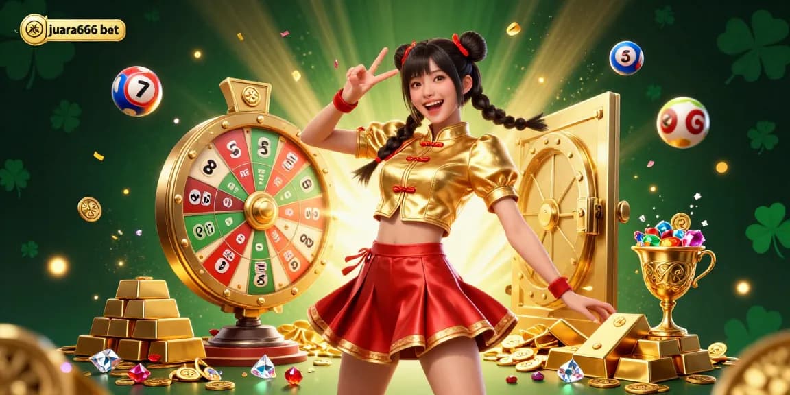 Rasakan strategi menang dengan juara666 bet, menampilkan elemen kasino yang hidup dan suasana yang energik.