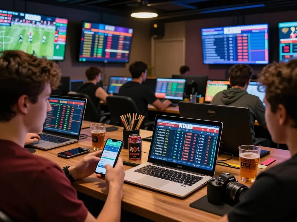KQBD real-time sports betting action with live odds and engaged players in a vibrant setting.