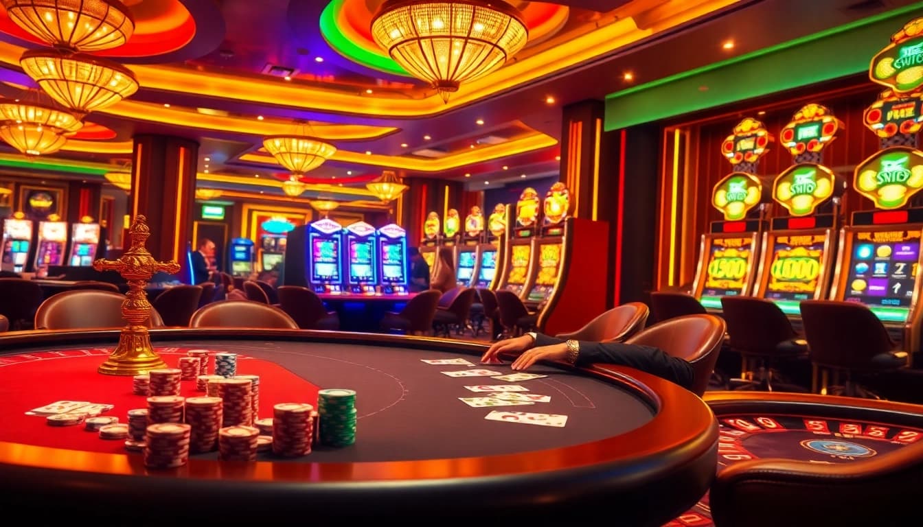 Players enjoying high-stakes poker and roulette at 88vv casino.