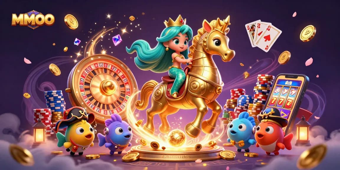 Experience winning moments at MMOO with vibrant casino elements and enchanting characters.