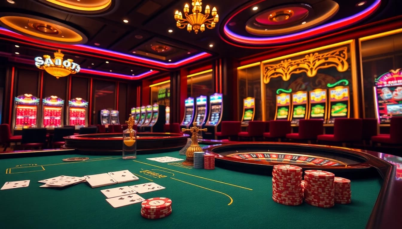 Experience the thrill of casino games at U888 with vibrant tables, cards, and slot machines.