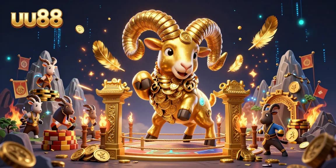 Experience thrilling gameplay at uu88 with a golden ram leading the charge among dynamic casino elements.
