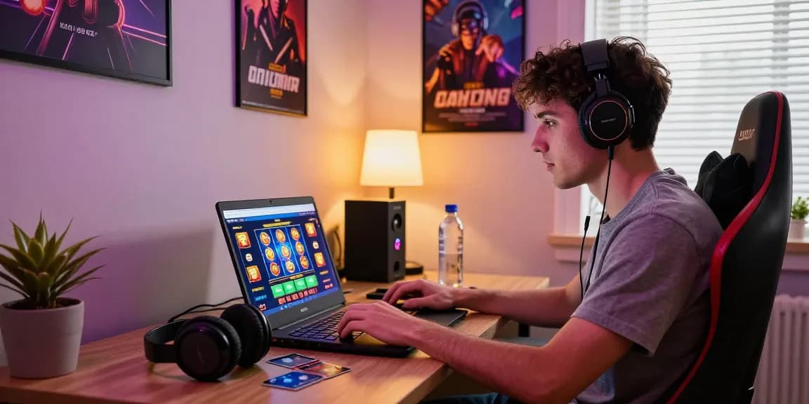 Credit Card Casinos exploration at being-there.org.uk with a home office setup, showcasing gaming excitement and convenience.