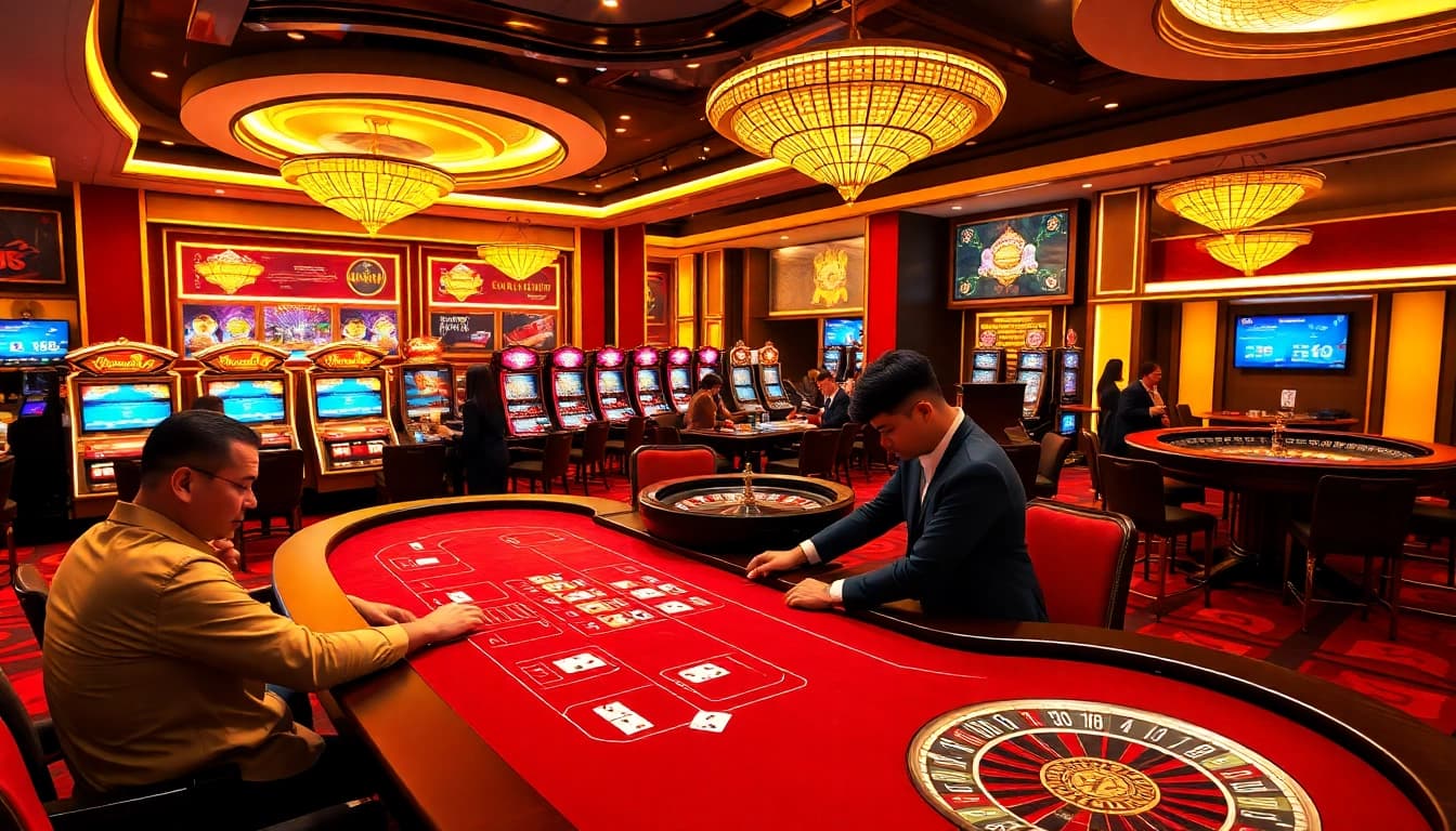Experience the thrill of betting at nhà cái XX88 with vibrant games and casino ambiance.