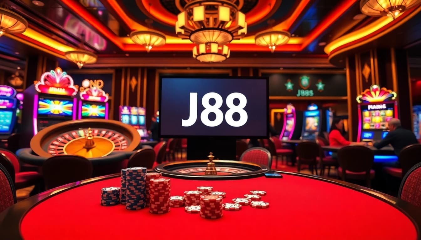 Experience thrilling moments at J88 with a lively casino atmosphere complete with poker action and roulette excitement.