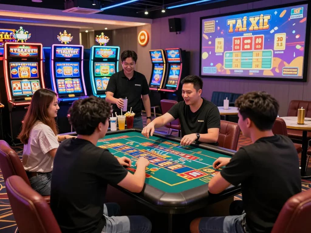 Exciting online gaming scene at https://max79.guru/ showcasing Tài Xỉu and slot games with players winning big.