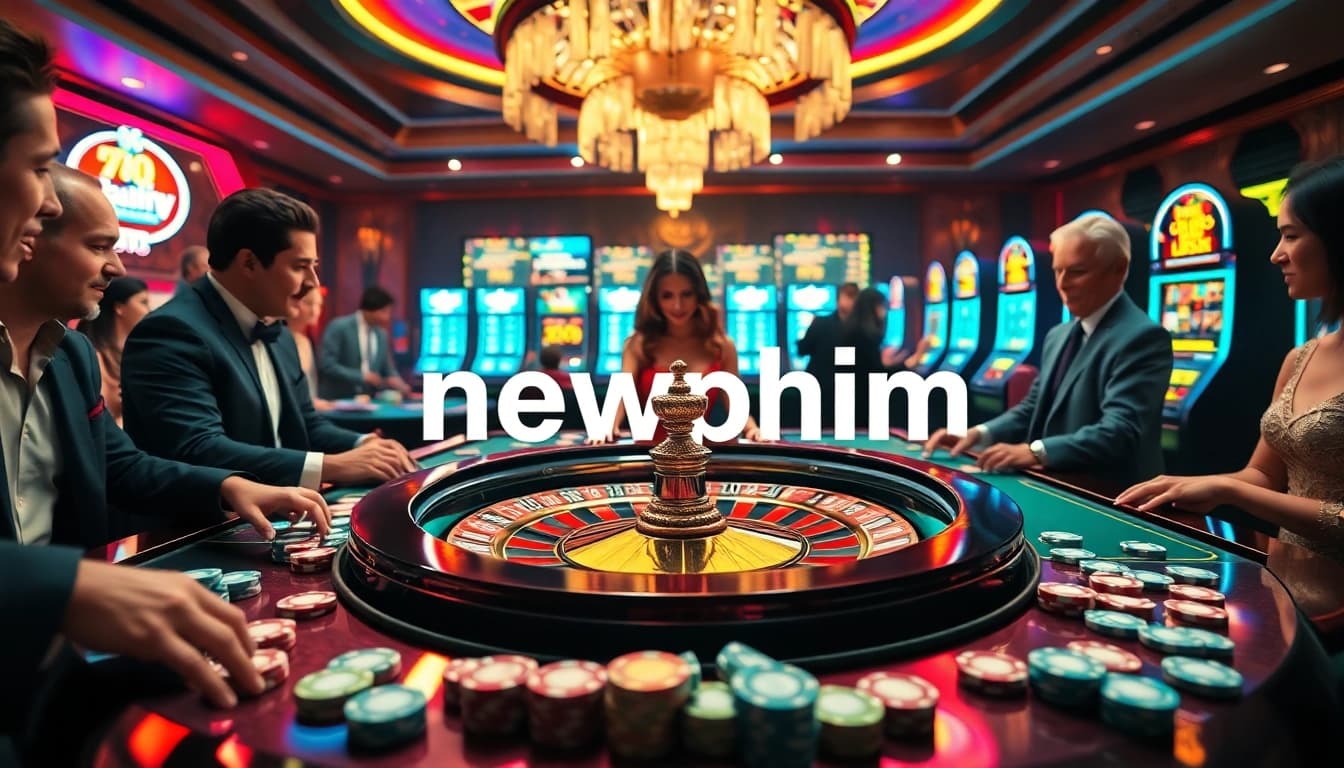 Experience thrilling bets and high stakes at a luxurious casino featuring newphim-themed games.