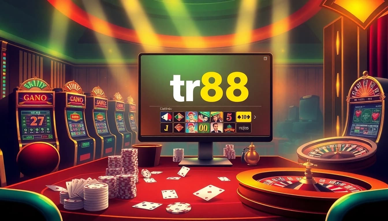 Engaging players on the tr88 platform with vibrant casino games and slot machines.