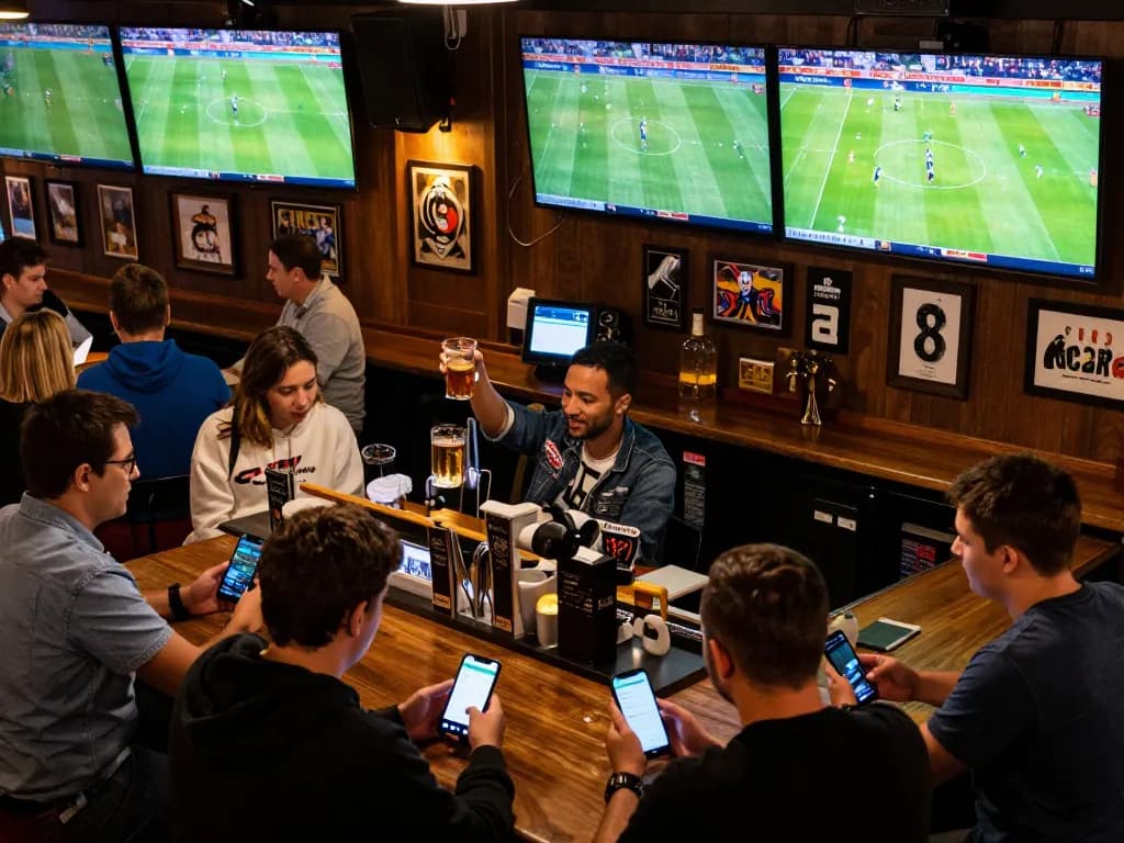 Engaged fans analyzing live football matches on bongdalu during an exciting sports betting event
