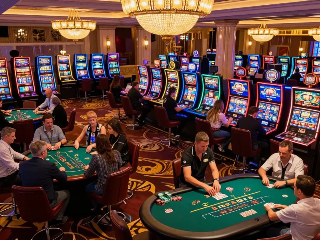 Exciting casino scene showcasing dynamic gaming activities and vibrant atmosphere at nhacaiuytinn in 2026.