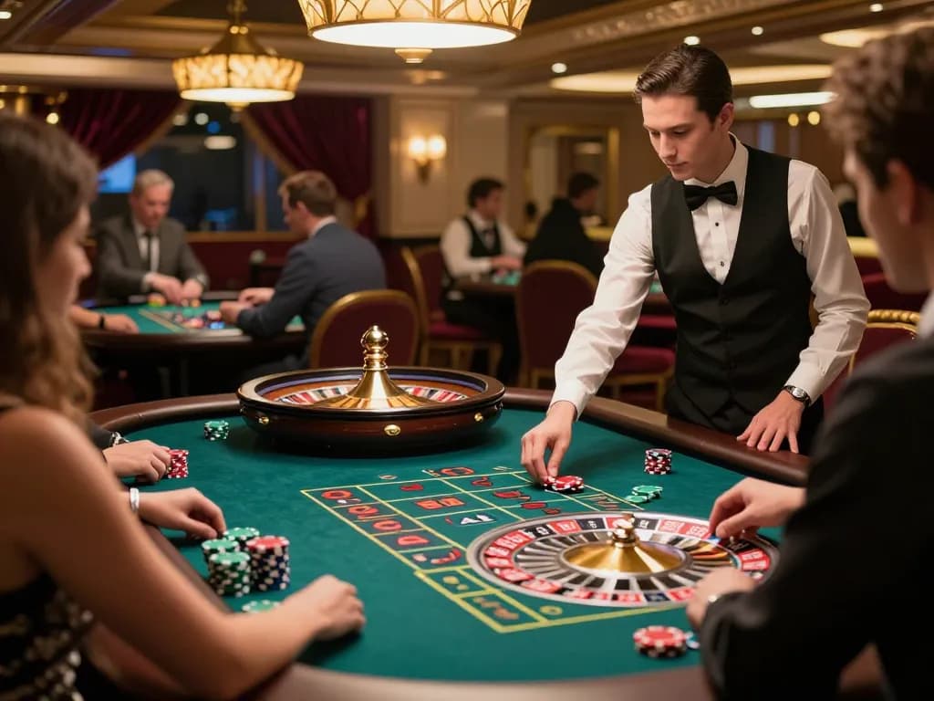 Experience the excitement of betting at 789win's roulette table in a luxurious casino.