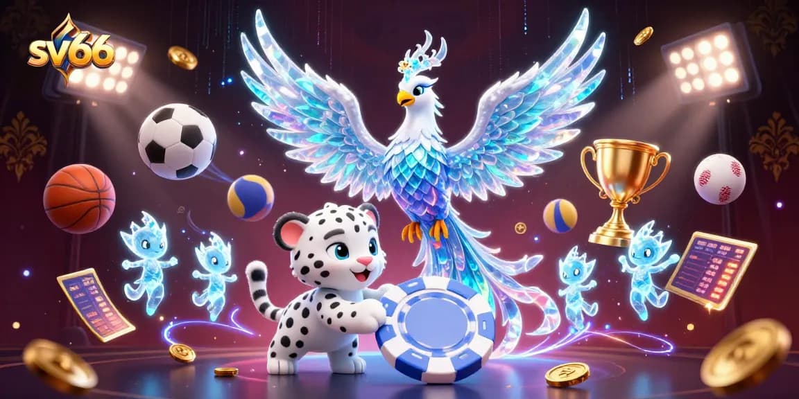 Experience thrilling gameplay at sv66 with stunning visuals of ice phoenix, sports action, and vibrant casino elements.