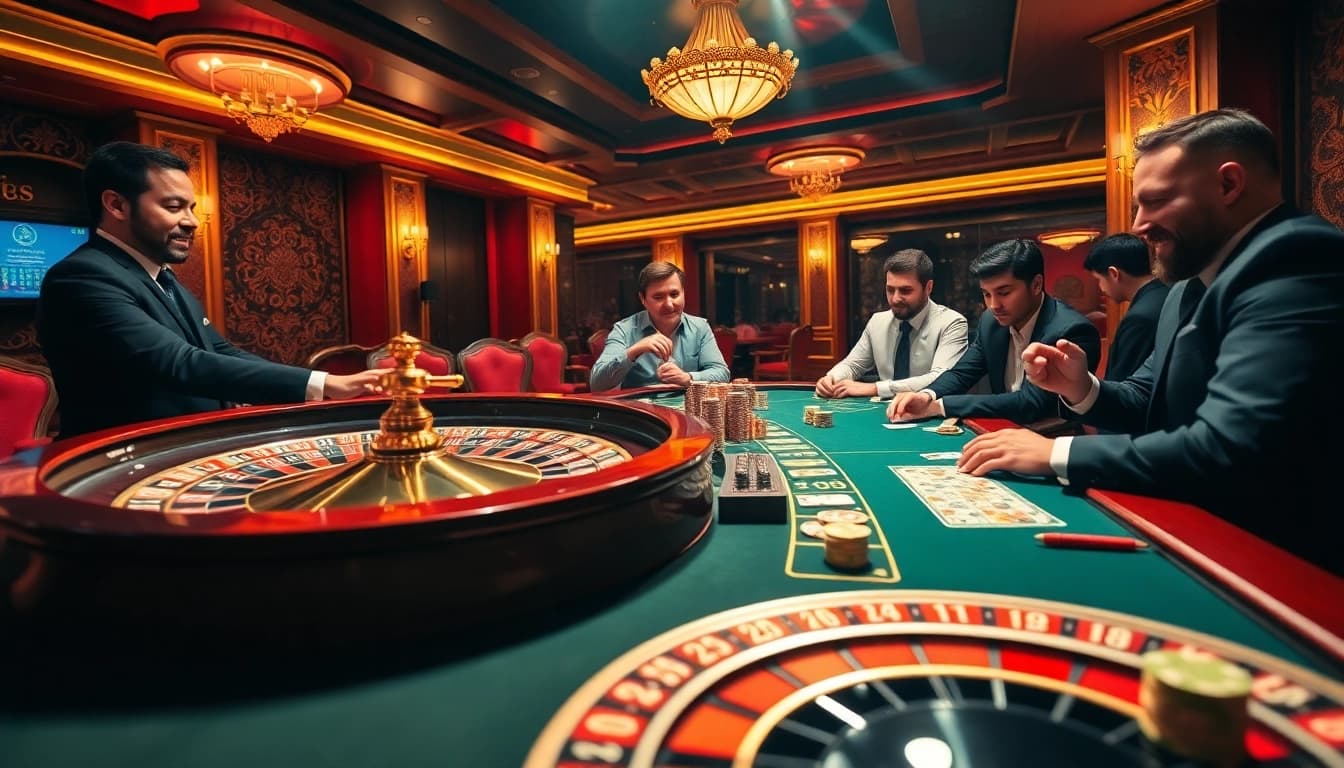 Experience the thrill of gambling at Trang chủ OK8836's luxurious casino table, where high-stakes action ignites excitement.