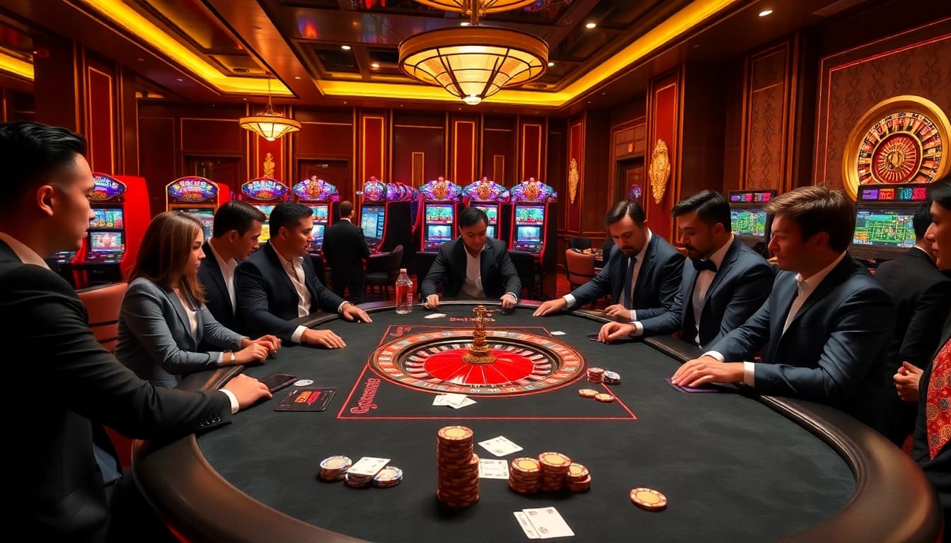 Experience the thrill of poker at 8kbet with luxurious gaming elements and vibrant atmosphere.