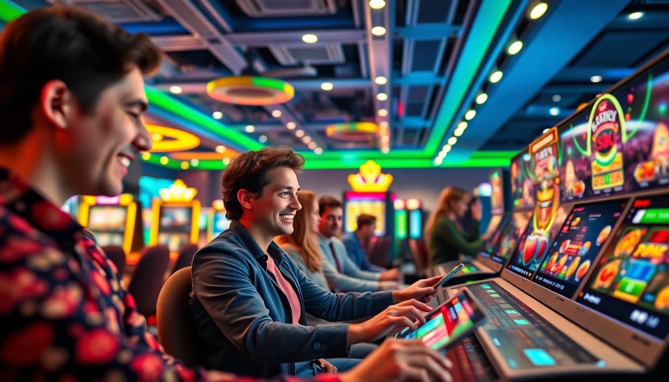 Engaging scene of Kwin players enjoying diverse online casino games.