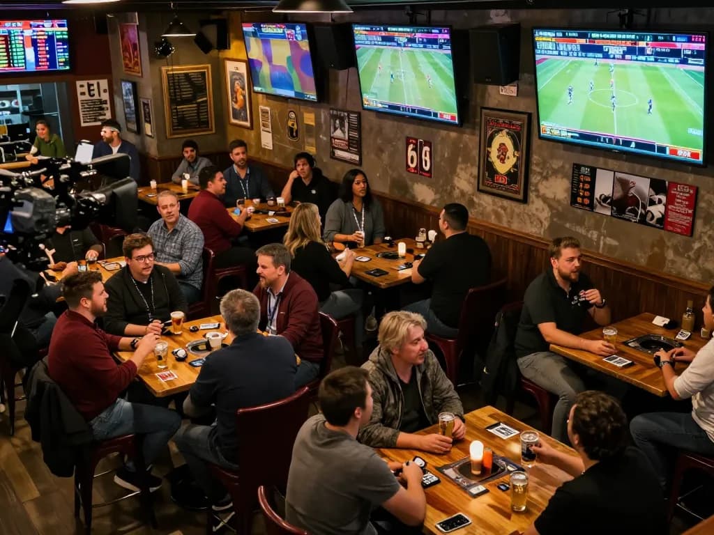 Place bets on live games at abc8go in a lively sports bar atmosphere.