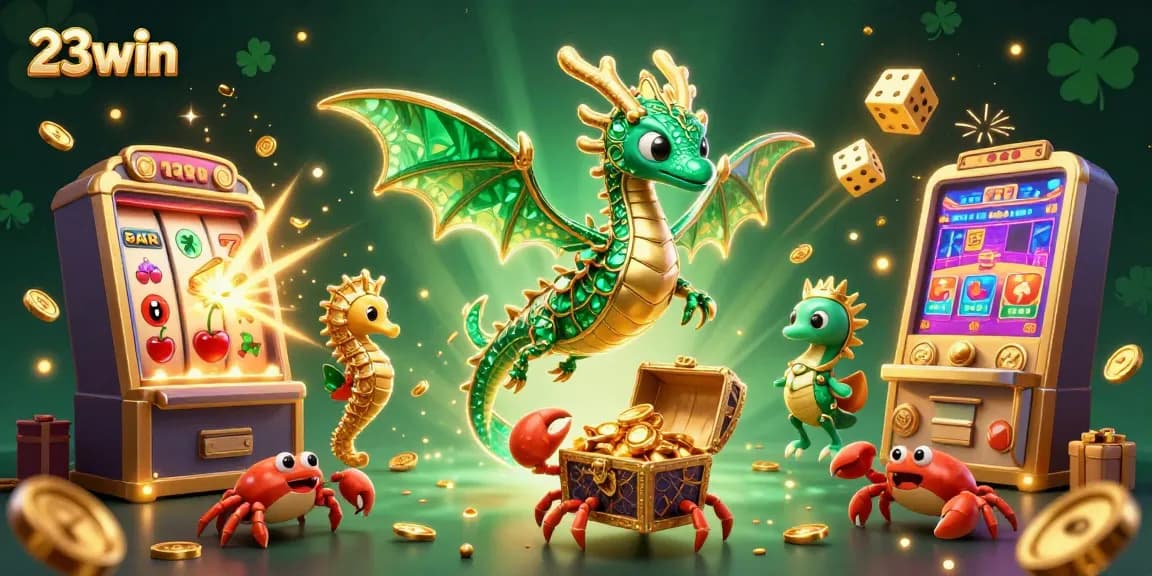 Experience the thrill of 23win with enchanting casino elements and vibrant winning symbols.