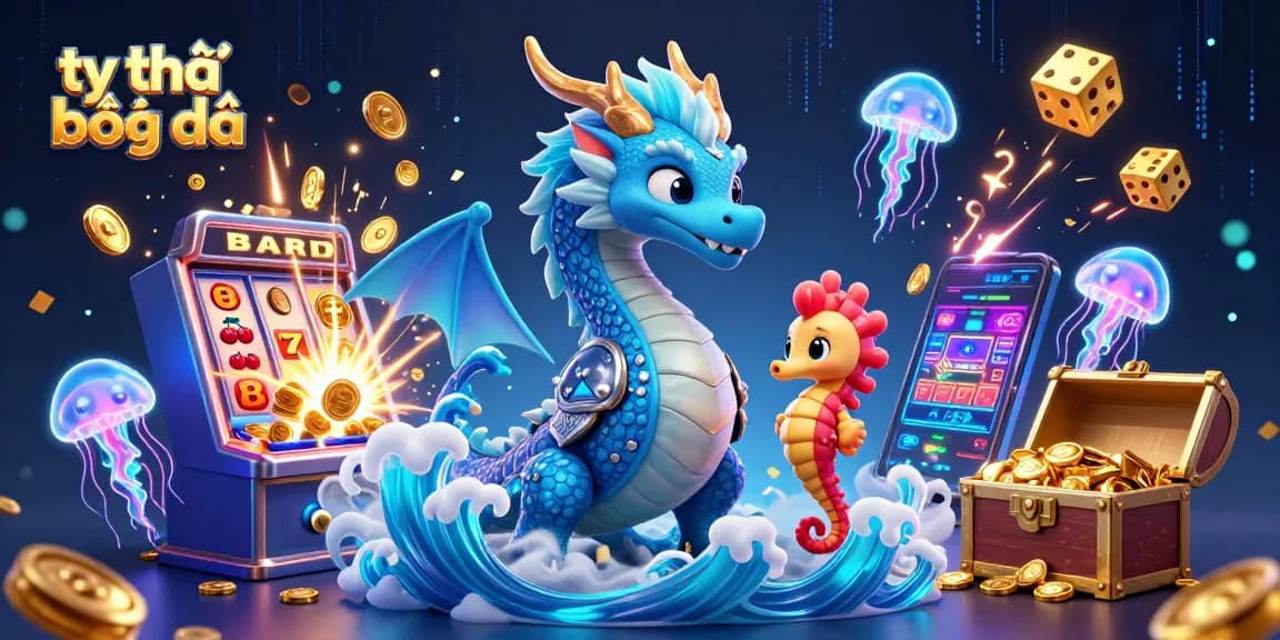 Experience tỷ lệ bóng đá as the azure dragon and knight bet amidst vibrant casino elements.
