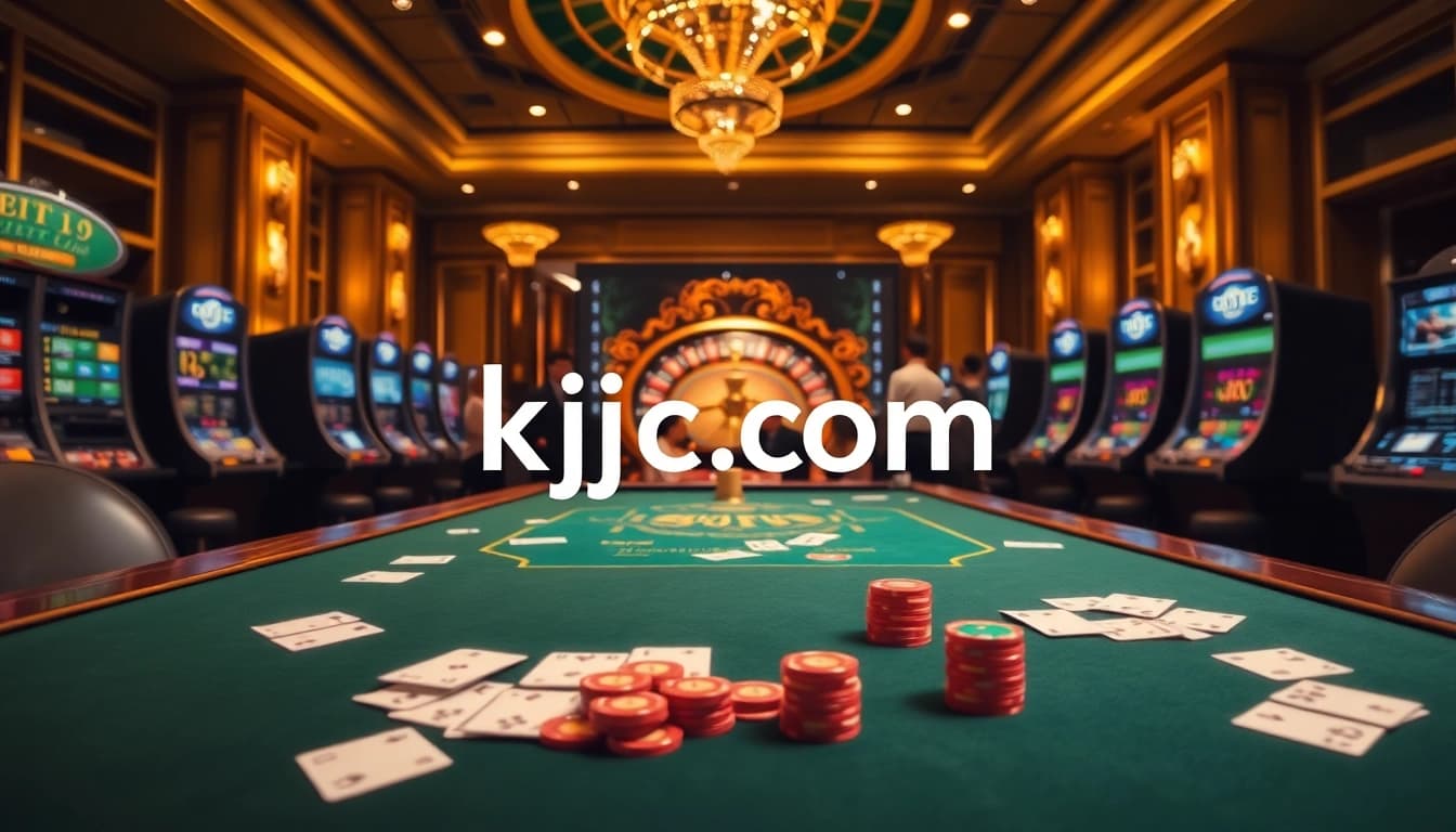 Experience thrilling gameplay at kjc.com with luxurious casino tables and players engaged.