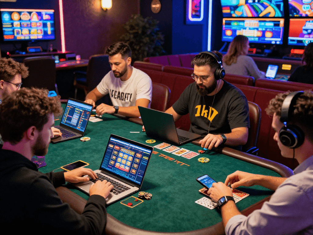 Engaging players enjoying a crypto casino experience with vibrant games and digital interactions.