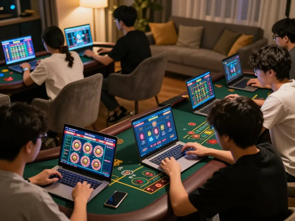 Engaged players using NHÀ CÁI NOHU90 platform for online casino gaming.