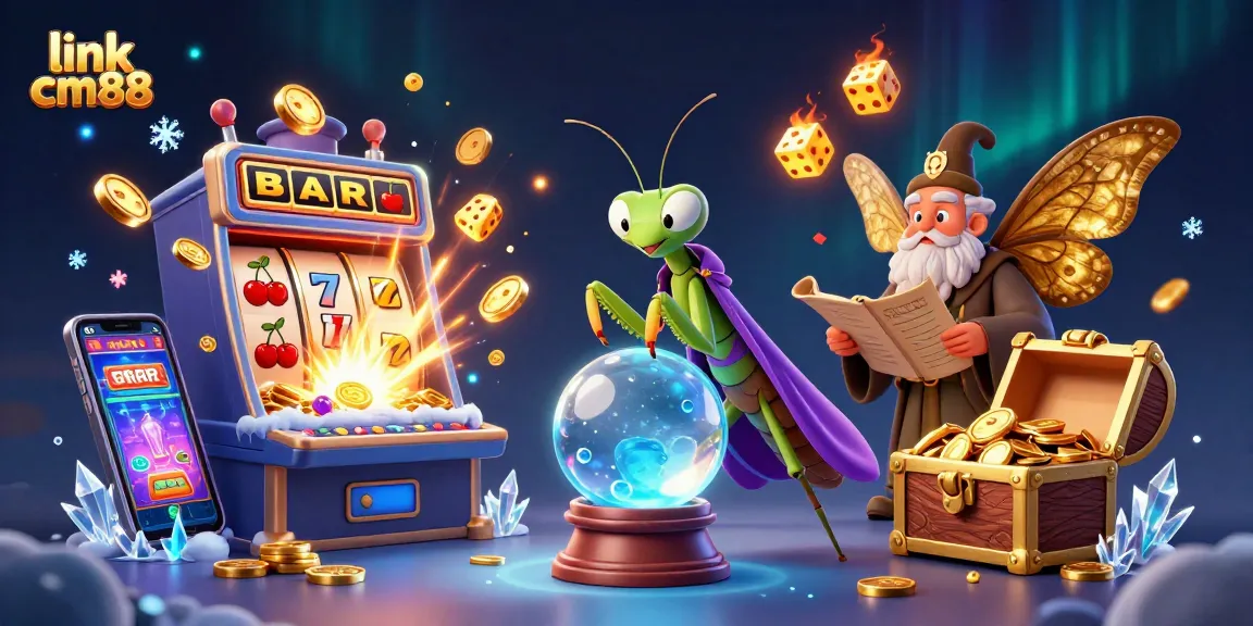Engage with the vibrant excitement of link cm88 as a fortune teller and librarian reveal winning insights in an enchanting casino scene.