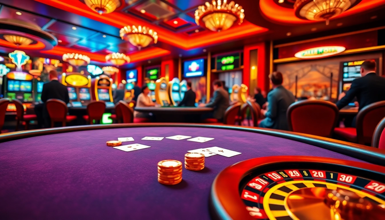 Players enjoying a vibrant poker game at ALO789 casino with chips and cards.